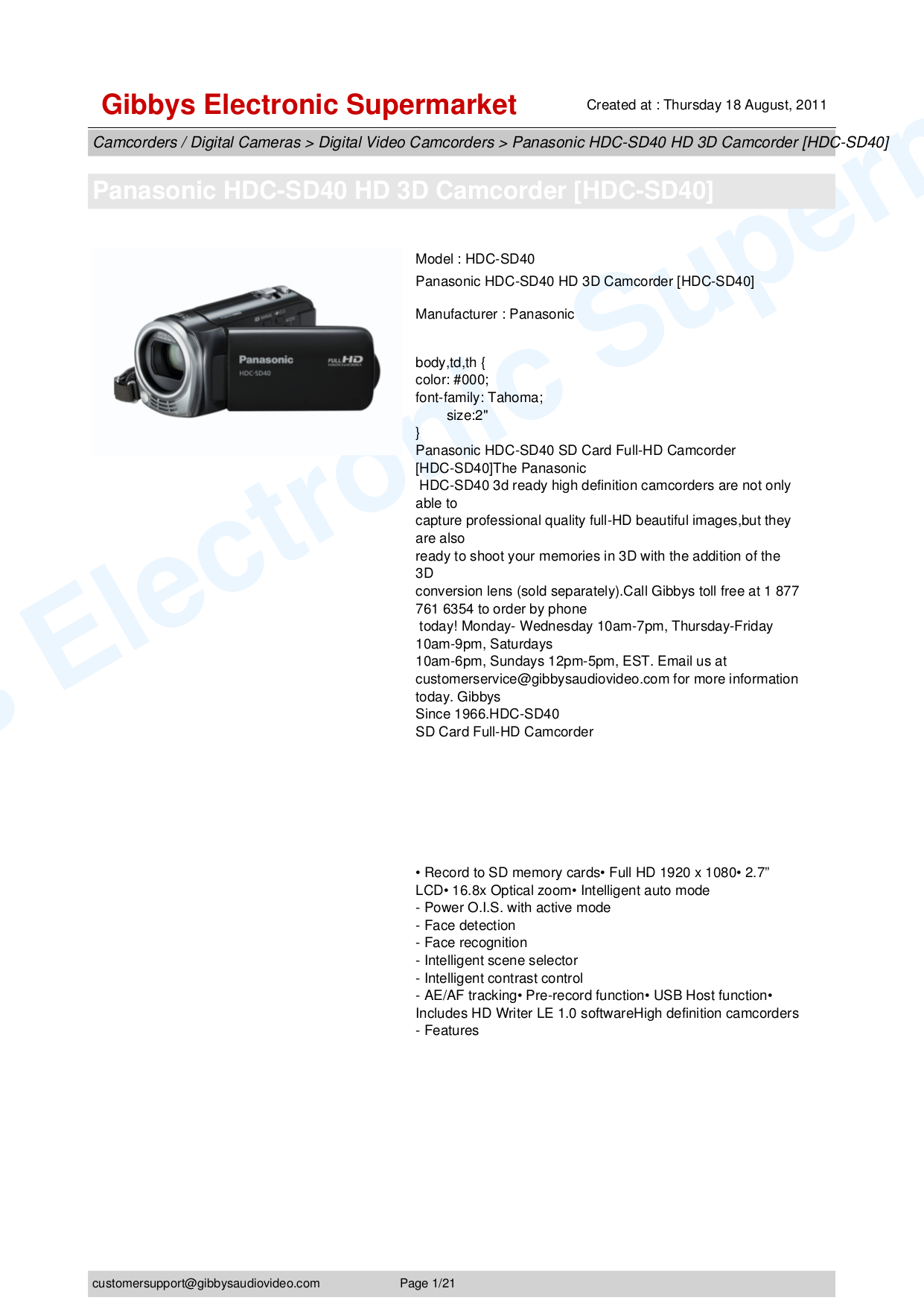hdc-sd40 software